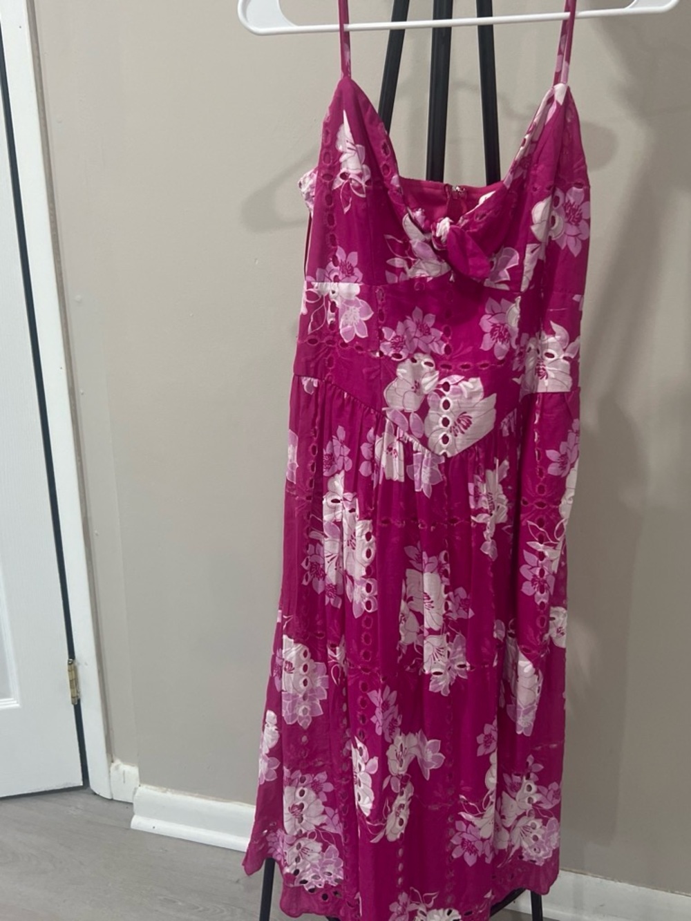 Francesca's Collections Fuchsia Pink Floral Maxi Dress